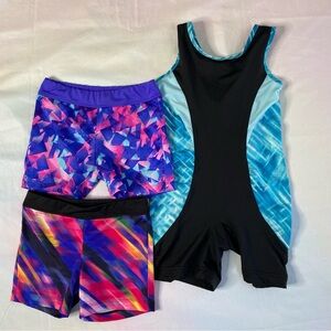 Girl gymnastics shorts and leotard bundle